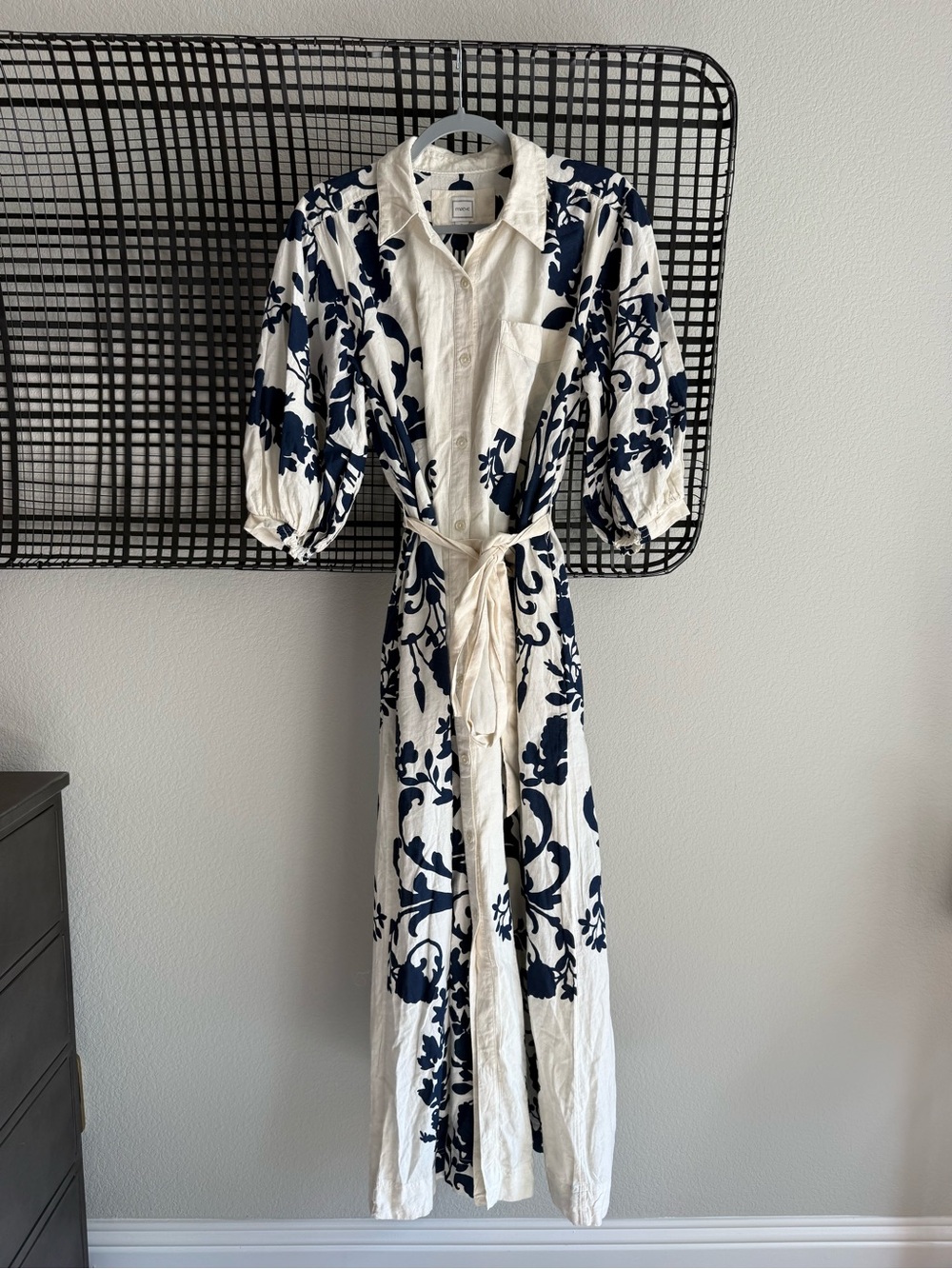 Anthropologie Maeve Mona Linen Blend Maxi Shirtdress - Picture 2 of 8